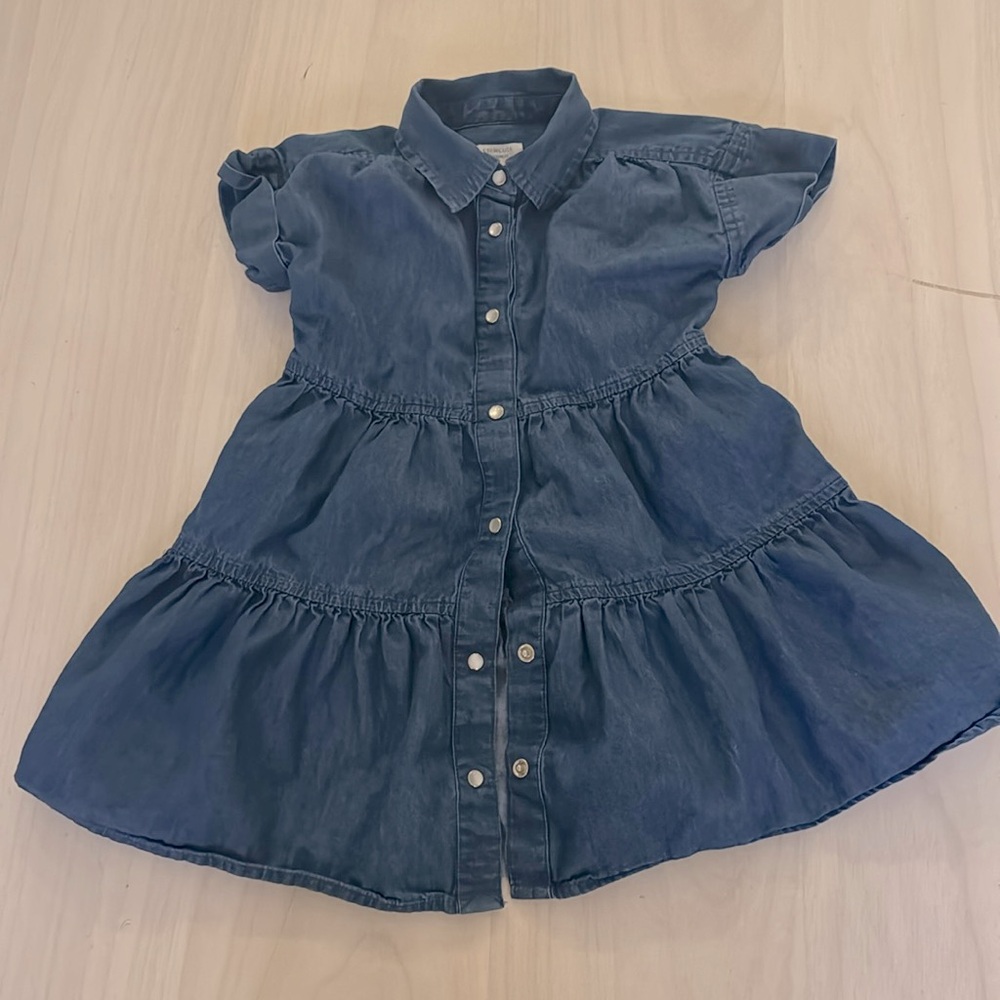 Excellent condition CrewCuts chambray tiered dress Size 4